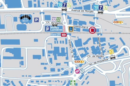plan accès centre appui scolaire cours collectifs siege bureau lausanne easyprofs
